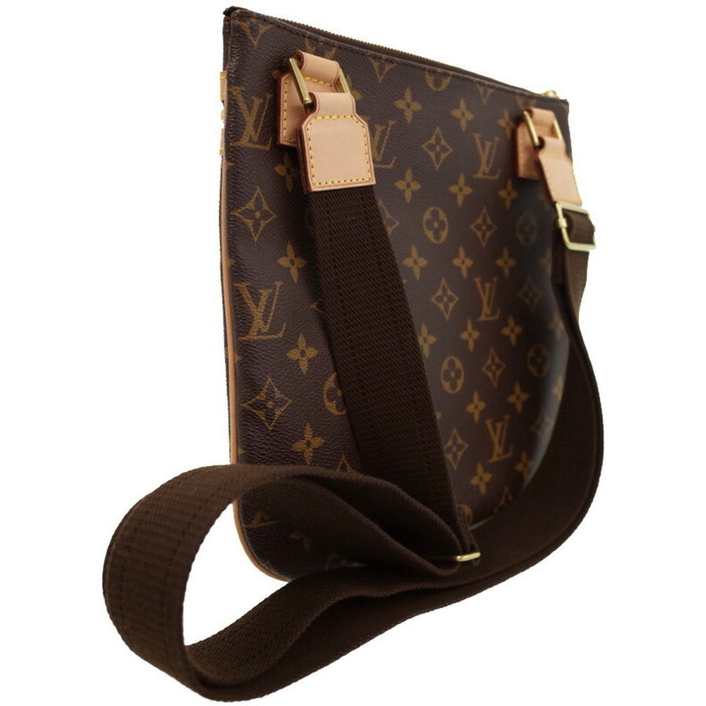 Louis Vuitton Pochette Shoulder Bosphore Bag Brown Leather Monogram